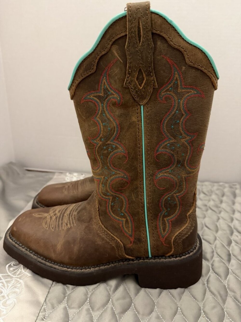 Justin Ladies Boots Size 7B Brown - Picture 3 of 7